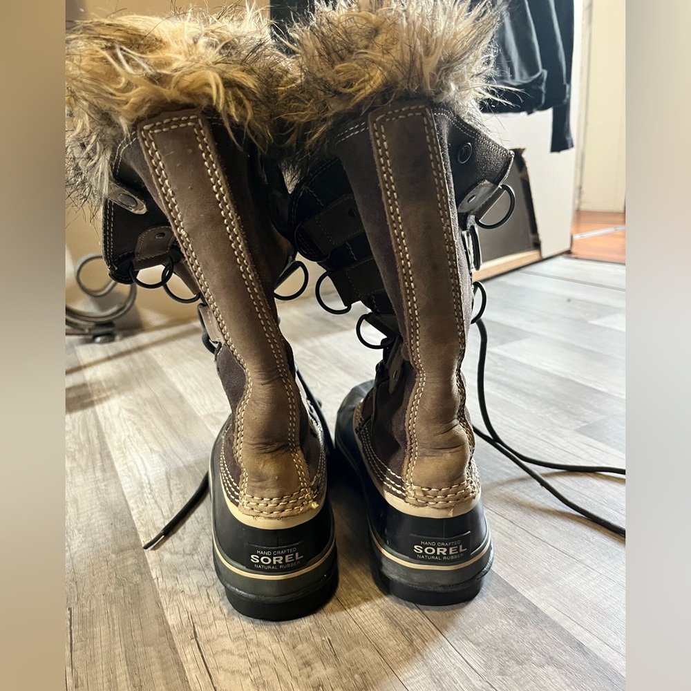 SOREL Brown Fur-Lined Weatherproof Boots Womens 8 - Picture 7 of 11